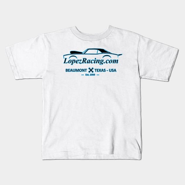 2021 LopezRacing.com Light Background Logo Kids T-Shirt by SebLop1977